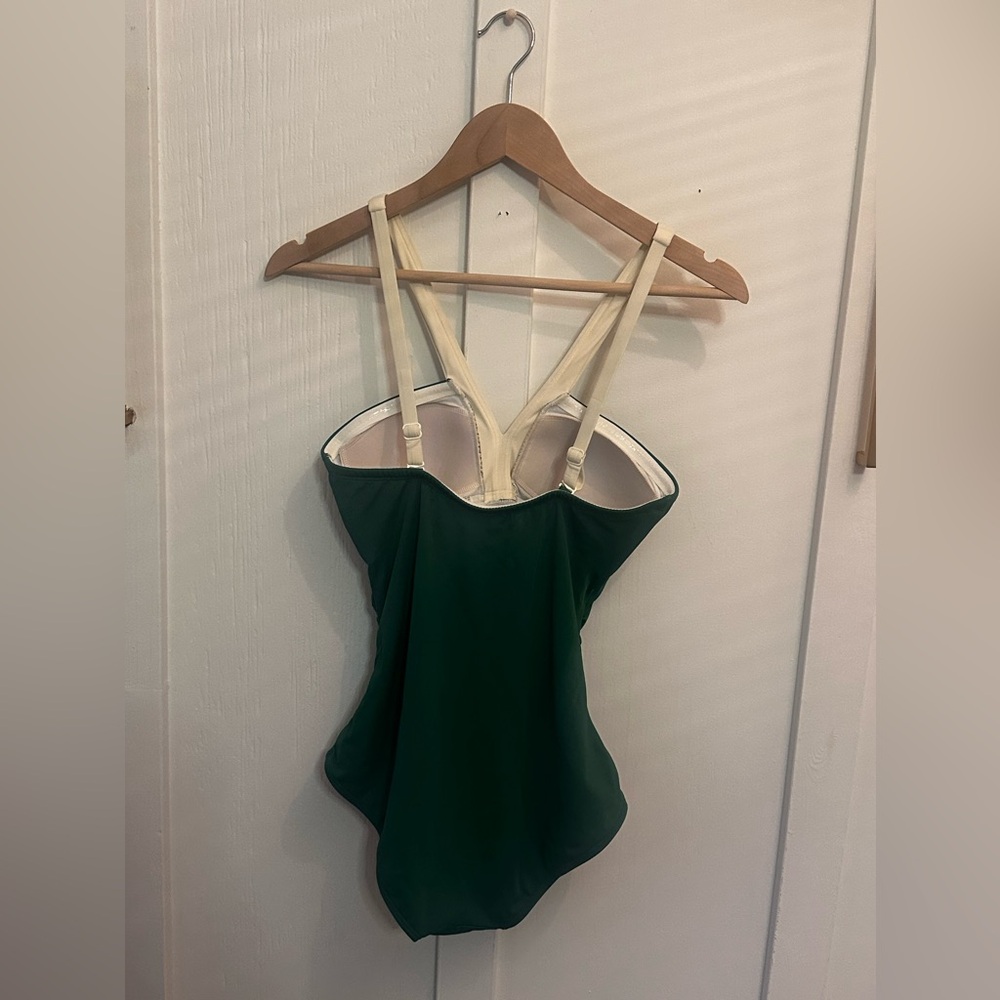 Boden Corsica V Neck Swimsuit Green , Size 6R - Picture 5 of 10